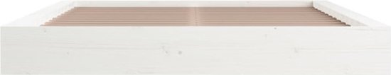vidaXL Cadre de lit Bois massif Blanc 140x200 cm - Cadre de lit - Encadrements de lit de lit - Lit - Sommier