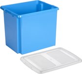 Sunware opslagbox kunststof 45 liter blauw 45 x 36 x 36 cm met deksel