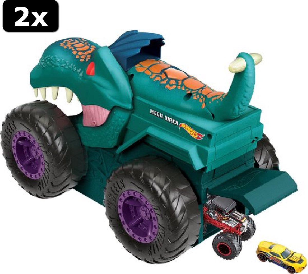 2x Hot Wheels Monster Truck Car Chompin' MegaWrex