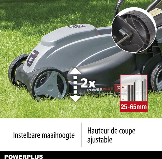 Powerplus POWEG63703 Elektrische grasmaaier - Grasmachine voor kleine tuin - 1000 W - 32cm maaibreedte - 30L opvangbak - Verstelbare maaihoogte - Powerplus