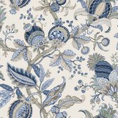 Blooming Garden 6 - Behang Bloemen - Behang - Wallpaper - Vliesbehang - Blauw - 0,53 x 10,05 M.