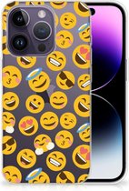 Backcover Soft Siliconen Hoesje Geschikt voor iPhone 14 Pro Telefoon Hoesje Super als Cadeautjes voor Meisjes Emoji