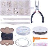 Sieraden Maken Set - Zilver kleur - Sieradentangen - Sieraden Onderdelen - Kralen - Repareren - DIY - Sieraden maken volwassenen pakket
