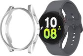 YONO Screen Protector Bumper geschikt voor Galaxy Watch 5 (44 mm) - Full Cover Case - Hoesje - Zilver