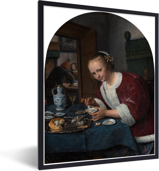 Fotolijst incl. Poster - Het oestereetstertje - Jan Steen - 30x40 cm - Posterlijst