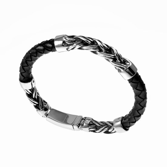 Zwarte Kruisarmband voor Heren, Verstelbare Gevlochten Kruisarmband 1