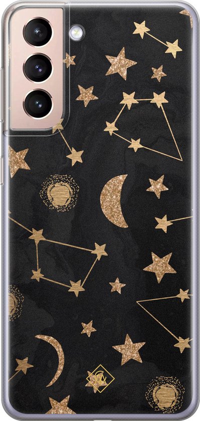 Casimoda® hoesje - Geschikt voor Samsung S21 Plus - Counting The Stars - Backcover - Siliconen/TPU - Zwart