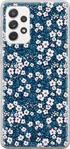 Coque Samsung Galaxy A52s - Fleurs bleues - Coque souple - Blauw - Coque en Siliconen pour téléphone - Fleurs - Casimoda