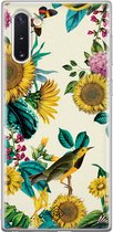 Casimoda® hoesje - Geschikt voor Samsung Note 10 - Zonnebloemen / Bloemen - Backcover - Siliconen/TPU - Geel