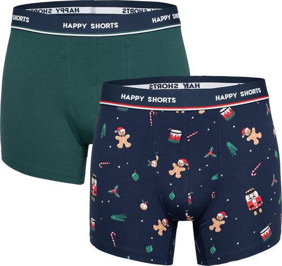 Happy Shorts 2-Pack Kerst Boxershorts Heren Nutcracker - Maat S
