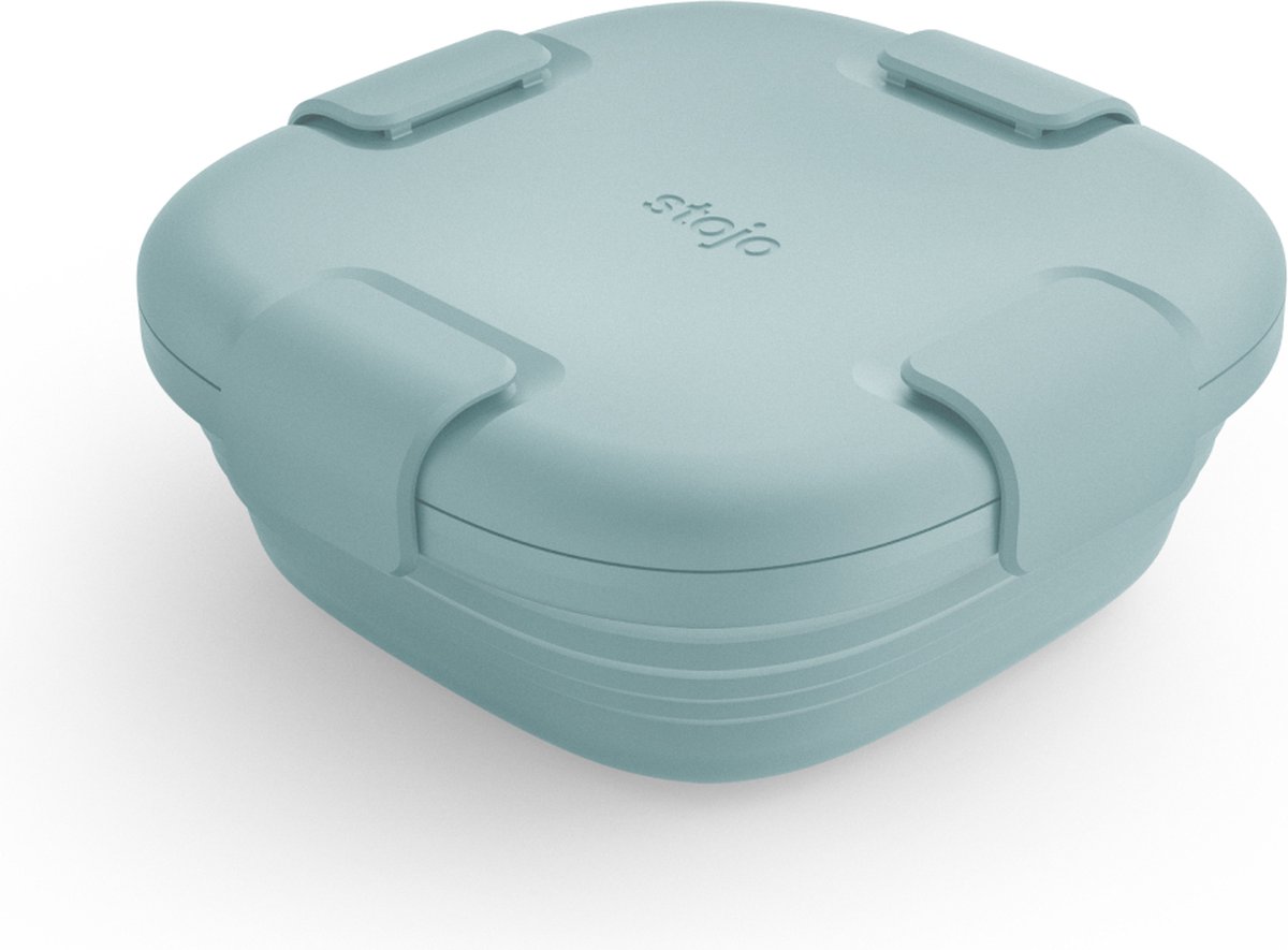 Stojo - Bowl - Vershouddoos / Lunchbox - met Deksel - 700 ml - Opvouwbaar - Herbruikbaar - Aquamarine