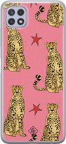 Casimoda® hoesje - Geschikt voor Samsung A22 5G - The Pink Leopard - Backcover - Siliconen/TPU - Roze