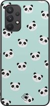 Casimoda® hoesje - Geschikt voor Samsung Galaxy A32 4G - Panda Print - Zwart TPU Backcover - Panda - Mint