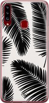 Casimoda® hoesje - Geschikt voor Samsung A20s - Palm Leaves Silhouette - Backcover - Siliconen/TPU - Zwart