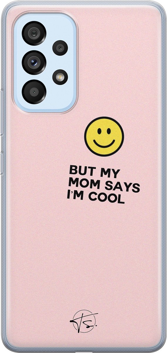 Hoesje geschikt voor Samsung Galaxy A33 - I'm cool quote - Soft Case - TPU - Tekst - Roze - Mooie Telefoonhoesjes