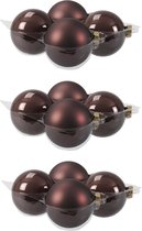 16x stuks kerstversiering kerstballen donkerbruin (chestnut) van glas - 10 cm - mat/glans - Kerstboomversiering