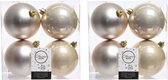24x Boules de Noël Light pearl / champagne 10 cm synthétique mat / brillant