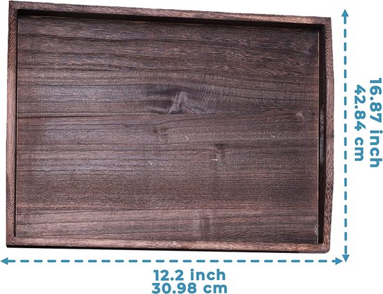 Bakje vierkant naturel massief hout met 2 handvatten - hb1472
