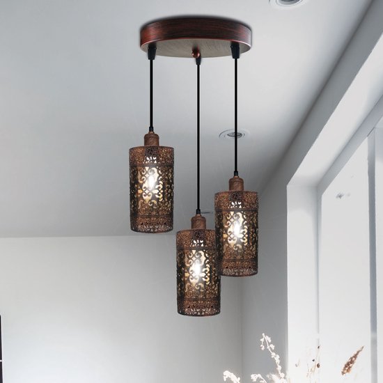 Vintage industriële hanglamp van geribbeld glas, 30 cm moderne retro gepolijste messing plafondlamp voor keuken woonkamer slaapkamer (lamp niet inbegrepen) C