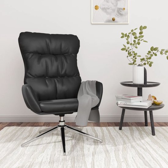 Prolenta Premium - Relaxstoel echt leer zwart- Fauteuil - Fauteuils met armleuning - Hoes stretch - Relax - Design