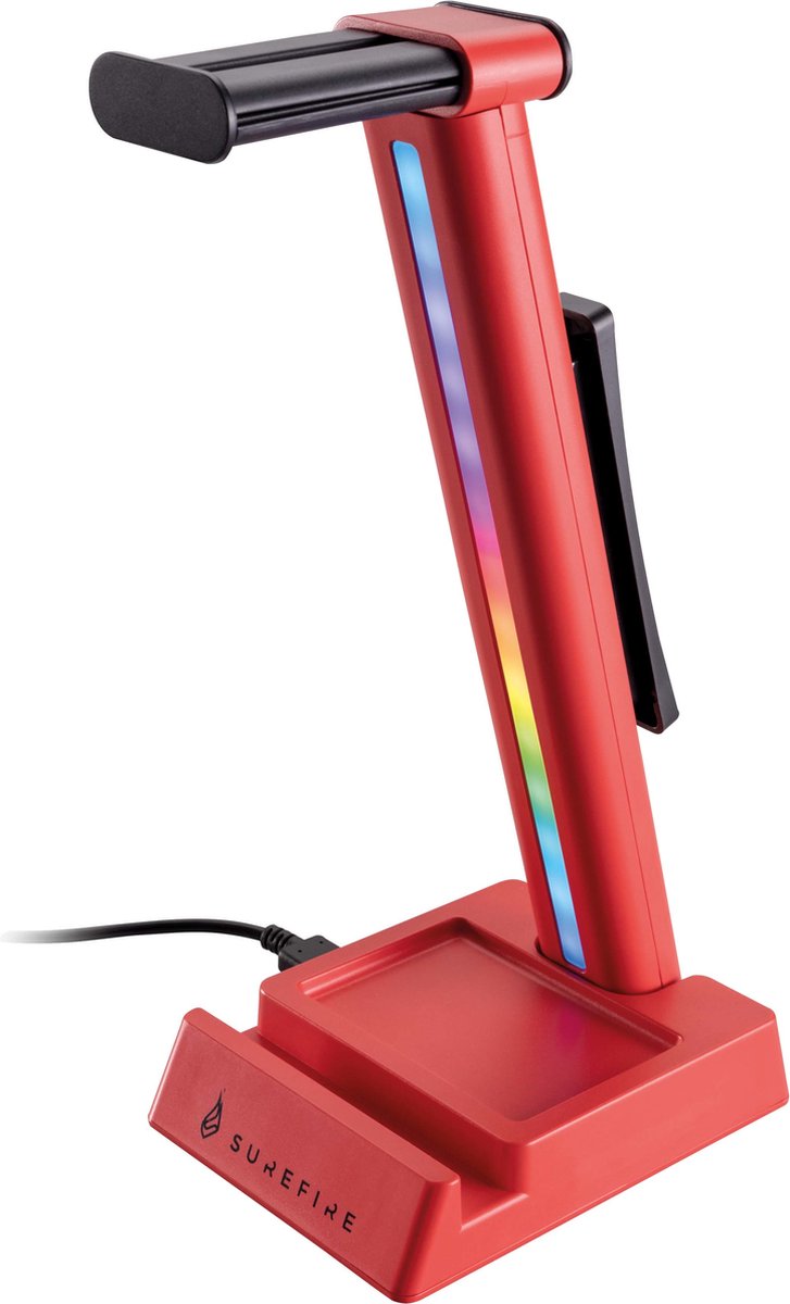 SureFire Vinson N1 Dual Balance - Hoofdtelefoonstandaard - RGB - Rood - Gaming