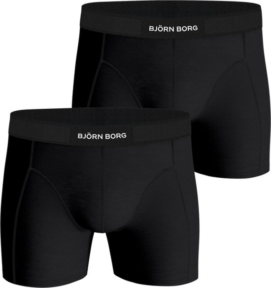Bjorn Borg - Boxers Solid Black 2 Pack - Heren - Maat M - Body-fit