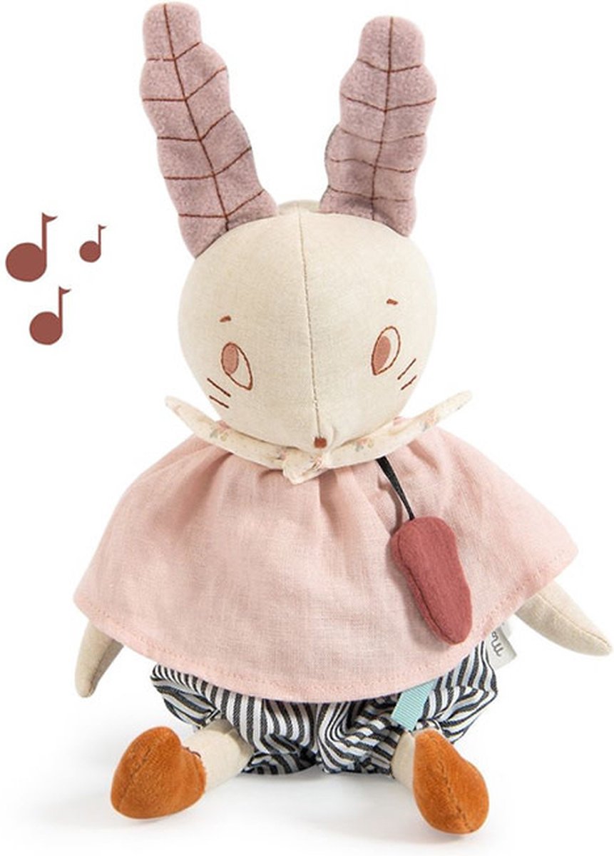 Moulin Roty - Moulin Roty Muziekknuffel Konijn 'Après la Pluie'