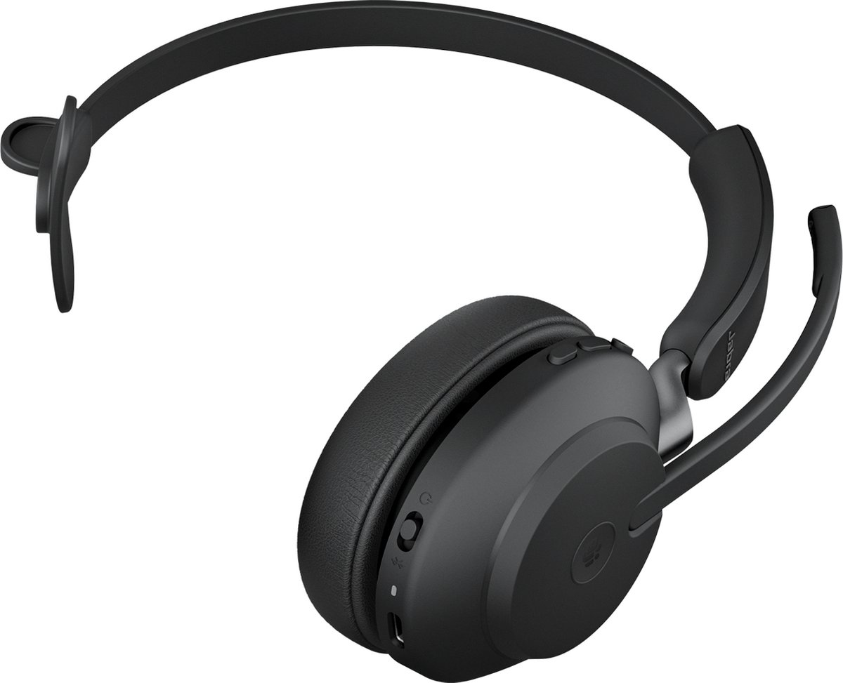 Jabra Evolve2 65 MS Mono + Stand - Bluetooth Headset - met standaard - op oor - omkeerbaar - Bluetooth - draadloos
