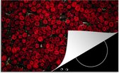 KitchenYeah® Inductie beschermer 91.6x52.7 cm - Bloemen - Rozen - Rood - Kookplaataccessoires - Afdekplaat voor kookplaat - Inductiebeschermer - Inductiemat - Inductieplaat mat