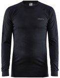 Craft thermoshirt voor heren in zwart met een geribbelde textuur en een discrete Craft logo op de borst.