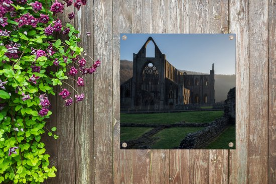 Sunrise at Tintern Abbey in Wales affiche de jardin toile en vrac 50x50 cm - petit - Toile de jardin / Toile d'extérieur / Peintures pour l'extérieur (décoration de jardin)