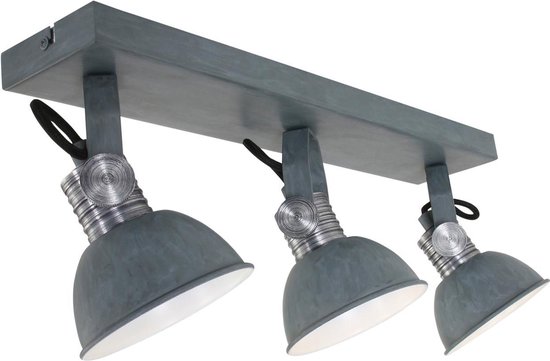 Industriële plafondlamp met vier verstelbare spots, 4-lichts Spot 'Valvoled' LED Staal FREELIGHT