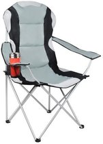 Campingstoel vouwstoel Visstoel - met Hoes - Zwart/Grijs - strandstoel