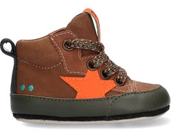 BunniesJR 222521-513 Jongens Babysneakertjes - Bruin - Leer - Veters