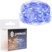 Springos Kerstverlichting | 1.9 m | Batterij | 20 LED | Blauw