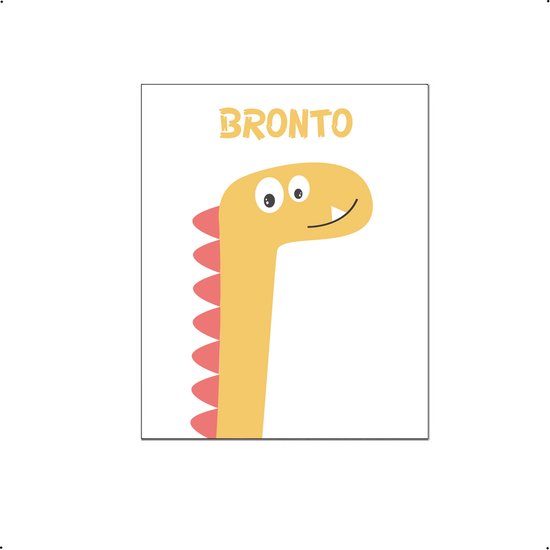 PosterDump - Getekende dino brontosaurus dinosaurus - Baby / kinderkamer poster - Dieren poster - 50x40cm