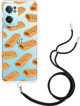 OnePlus Nord CE2 Hoesje met Koord Frikandelbroodjes - Designed by Cazy