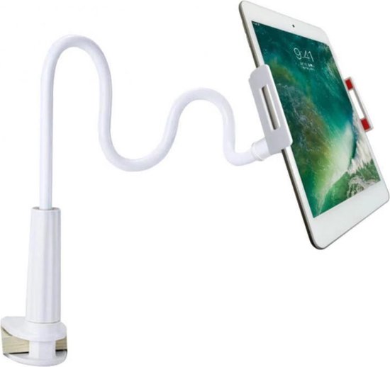 Flexibele Zwanenhals Tabletstandaard 98 Cm - Verstelbare Tablethouder Voor Bed, Sofa En Keuken (Wit)