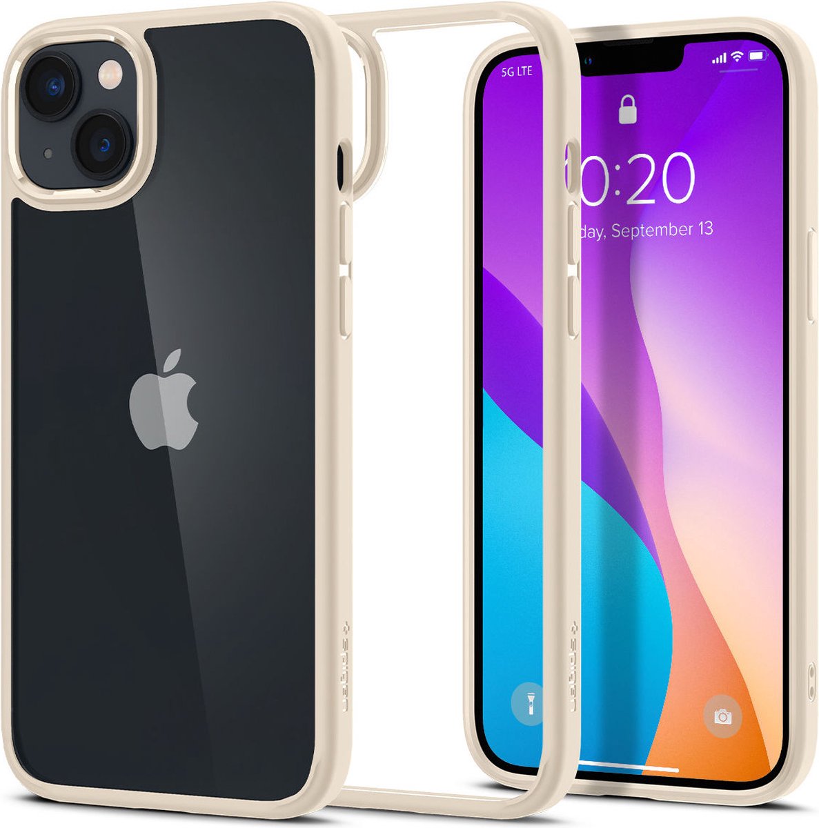 Spigen Crystal Hybrid Hoesje Geschikt voor Apple iPhone 14 Plus Beige