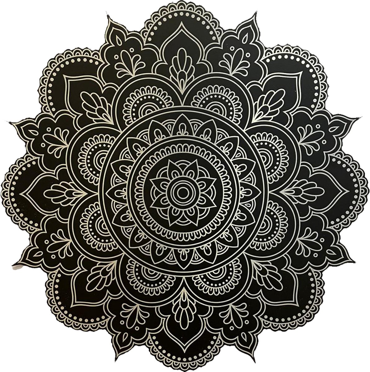 Schobbejak Silver Art | Mandala | Dibond Butler Finish | Wanddecoratie | Kunst op je Muur | 80 x 80 CM