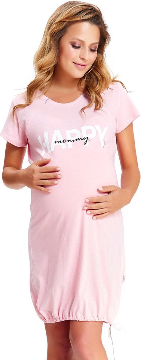 Doctor Nap Katoenen Nachthemd Borstvoeding Zwangerschap TCB.9504 Sweet Pink 40 / Licht roze