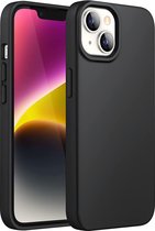 iPhone 14 Back Cover Hoesje - Mat Zwarte TPU case - iPhone 14 Hoes - Perfect fit met Camera Bumper - Anti-vlek en Anti-fingerprint coating