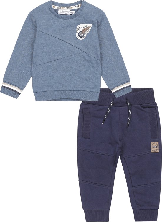 Dirkje - Kledingset - 2delig - Joggingbroek Navy - Sweater Lichtblauw melee