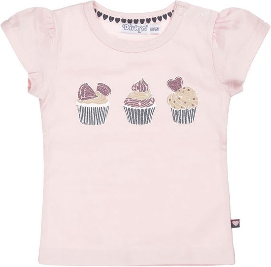 Dirkje Meisjes Shortsleeve Tshirt Cupcakes Pink - 56