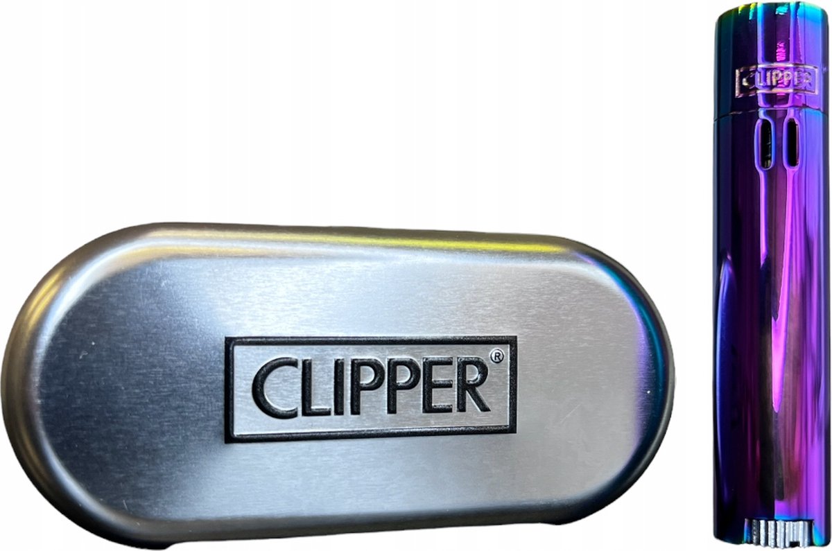 Clipper Jet Flame met metalen geschenkdoos - Regenboog