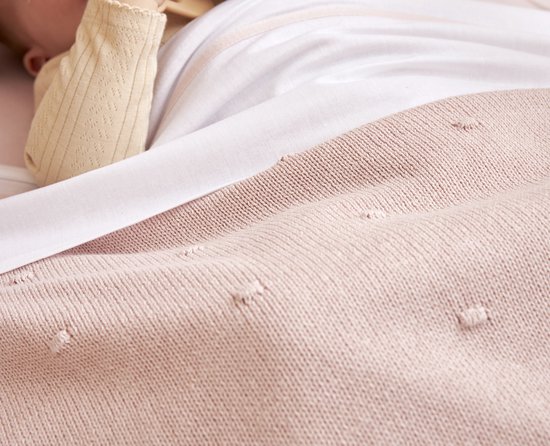Meyco Baby Mini Knots ledikant deken - soft pink - 100x150cm van Meyco — afbeelding 4
