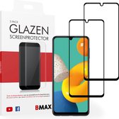 BMAX Screenprotector geschikt voor Samsung Galaxy M32 4G - 2-pack - Gehard glas - Full Cover - Tempered glas - Samsung screenprotectors 2 stuks - Telefoonglaasje - Beschermglas - Glasplaatje - Screensaver - Screen protector - Case friendly - Zwart