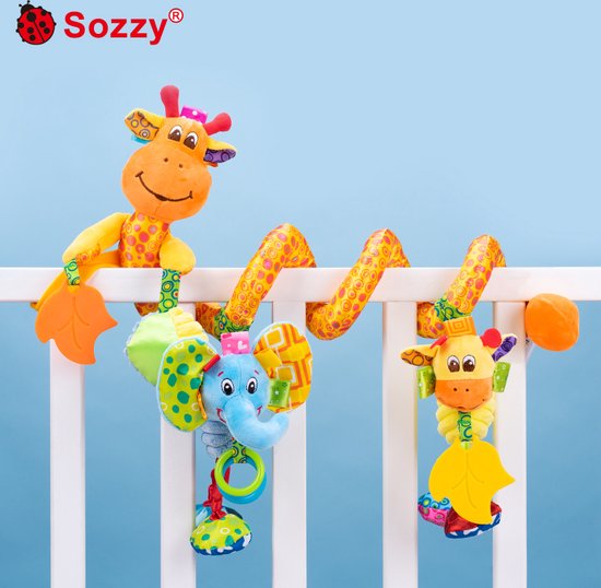 Deegbbyi Baby Kinderwagen Spielzeug Raupe - Hängendes Spiral Plüschtier 35cm