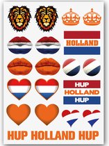 Temporary Tattoo Nederland / Holland Oranje #5 (A5 formaat) [Neptattoo - Tijdelijke tatoeage smink schmink - Nep Fake Tattoos - Water overdraagbare festival sticker glitter - Volwassenen Kinderen Jongen Meisje WK, World Cup, Voetbal