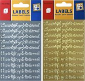 Peel off stickers - Hartelijk Gefeliciteerd - Zilver & Goud - 100 stuks